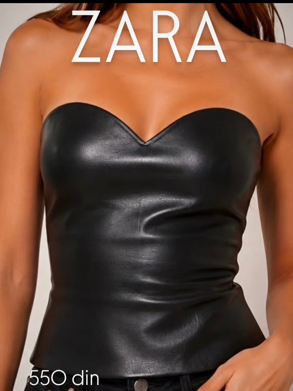 Zara NWT Black Strapless Bustier thick tube top - Picture 3 of 3